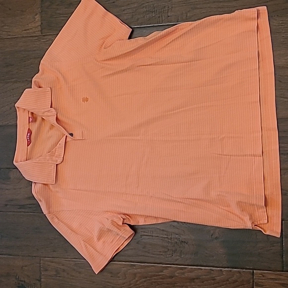 Izod men's orange striped polo style shirt size Large - Picture 1 of 4
